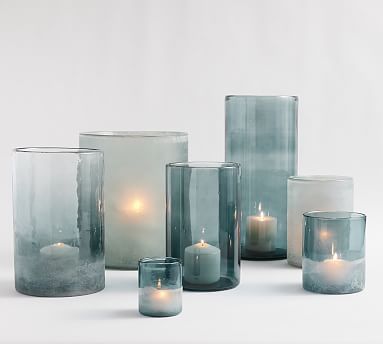Montauk Frosted Handcrafted Glass Hurricanes | Pottery Barn (US)