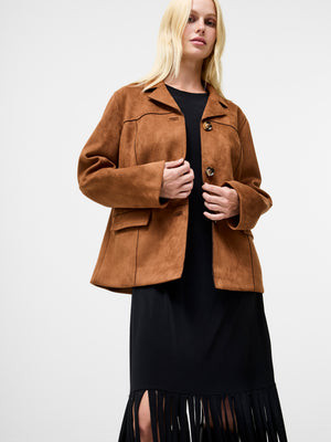Laney Brown Faux Suede Jacket | French Connection (UK)