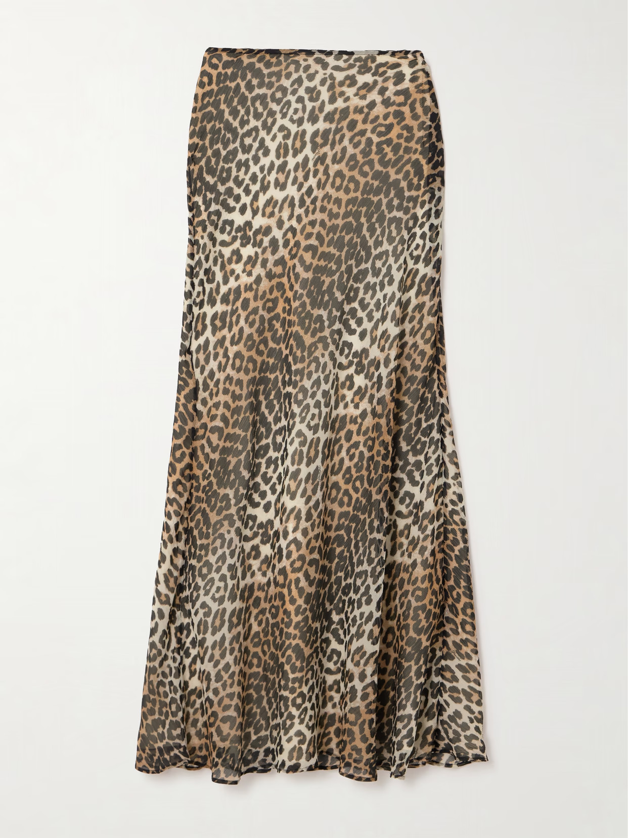 GANNI - Leopard-print Recycled-crepon Maxi Skirt - Animal print | NET-A-PORTER (US)