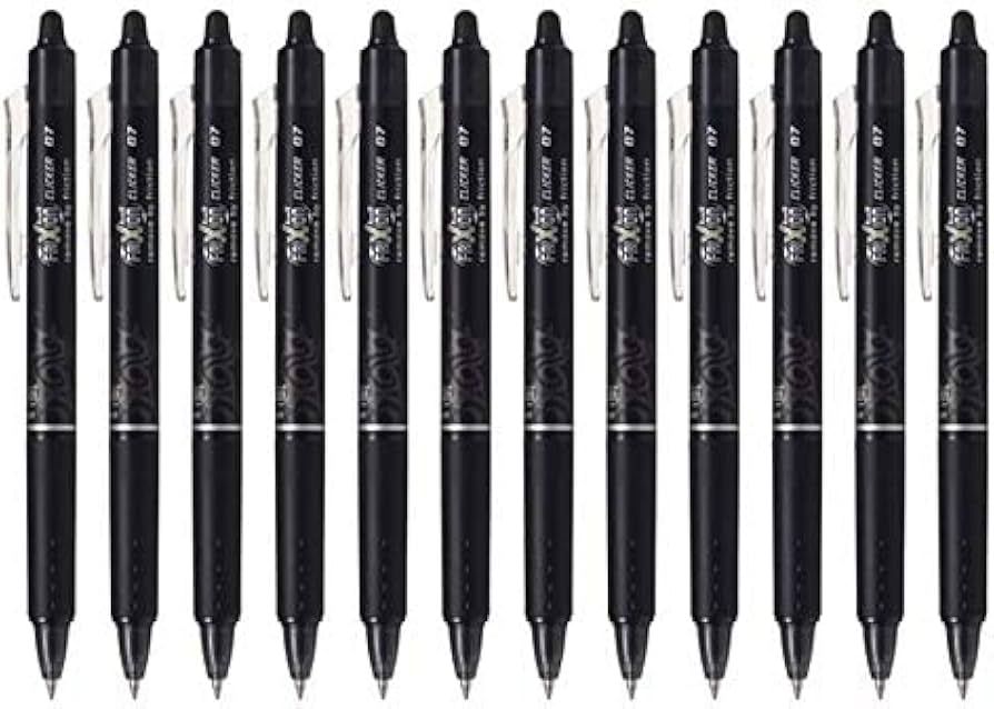 PILOT FriXion Ball Clicker Retractable Erasable Gel Pen, Fine Point, 0.7mm, Black Ink, 12 Count | Amazon (US)