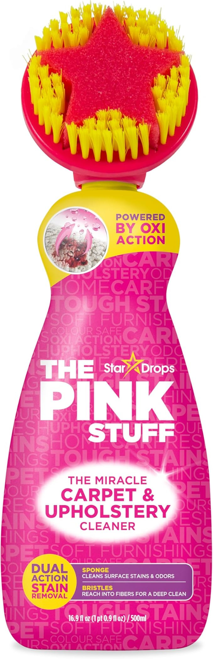 The Pink Stuff Carpet & Upholstery Stain Remover, Oxi Cleaner with Scrubber, 16.9 fl oz | Amazon (US)