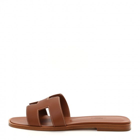Box Calfskin Oran Sandals 37 Gold | Fashionphile