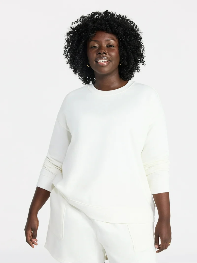 Terra & Sky Women's Plus Size Fleece Sweatshirt with Long Sleeves, Size 0X-4X | Walmart (US)