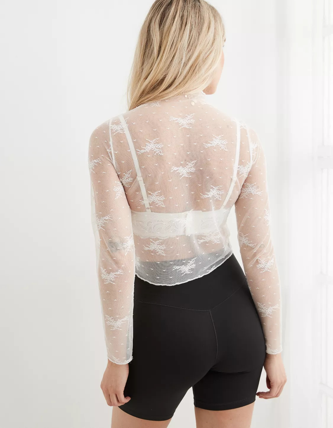 Aerie Level Up Lace Layering T-Shirt | Aerie