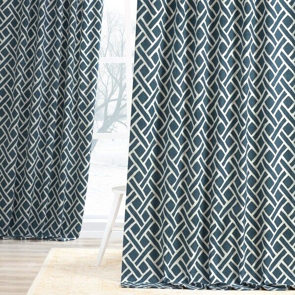 Exclusive Fabrics Martinique Geometric Pattern Cotton Curtain Panel (Single) - 50 X 108 - martini... | Bed Bath & Beyond