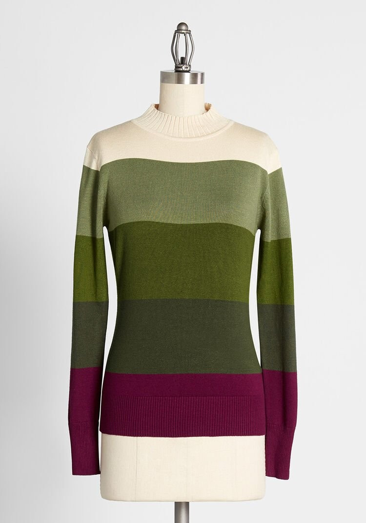 Fortune Favors the Bold Mock Neck Sweater | Modcloth