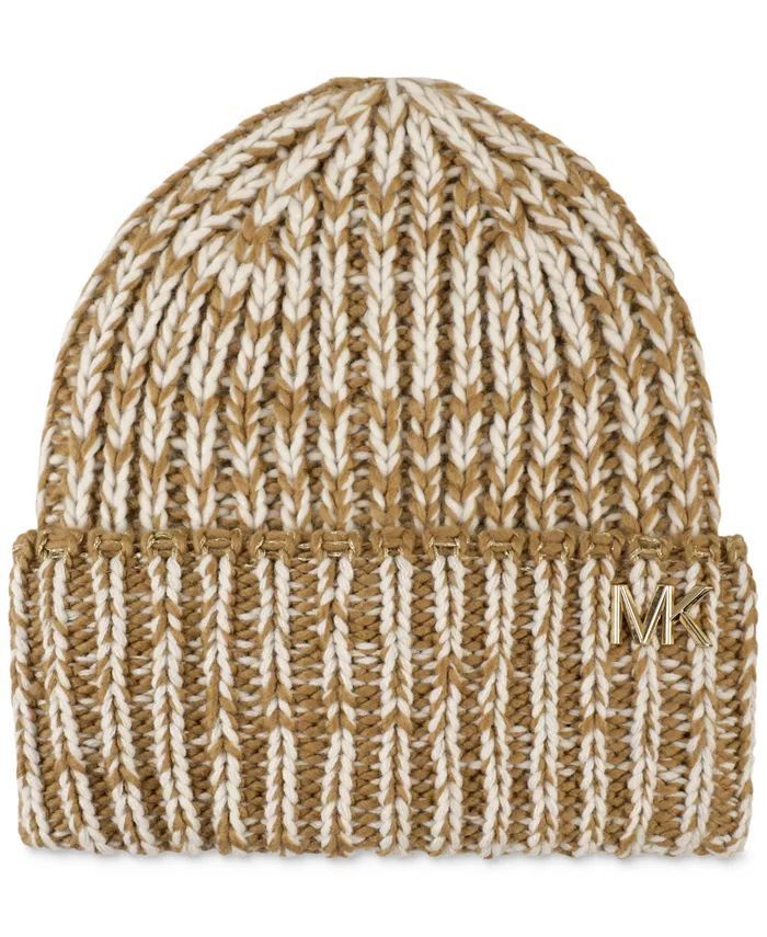 Metallic Stripe Ribbed Marled Cuff Hat | Macys (US)