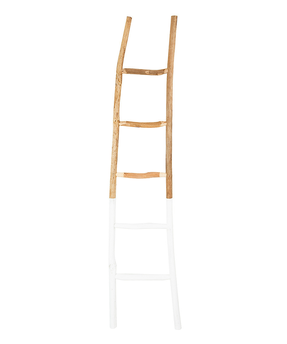 Creative Co-Op Furnishing Accessories - White Dip Decorative Wood Ladder | Zulily