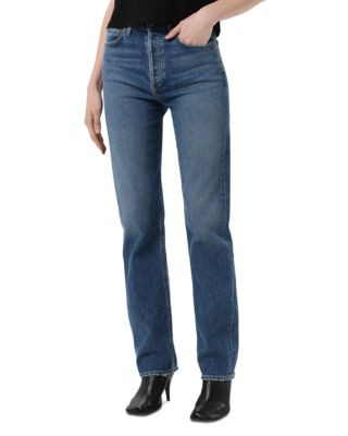 90's Pinch Waist High Rise Straight Leg Jeans in Overcast | Bloomingdale's (AU)
