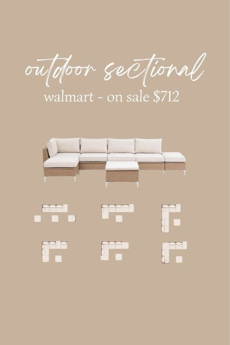 Outdoor sectional sofa on sale! Beige cushions and hidden storage. On sale for $712. @walmart #walmarthome #outdoorfurniture #patio 

#LTKSaleAlert #LTKHome