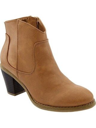 Old Navy Womens Textured Short Zip Boots - Camel | Old Navy US