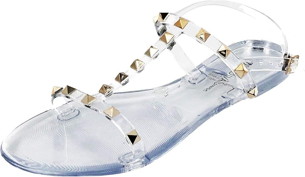 Womens Jelly flip Flop Rhinestone Slippers Sandals | Amazon (US)