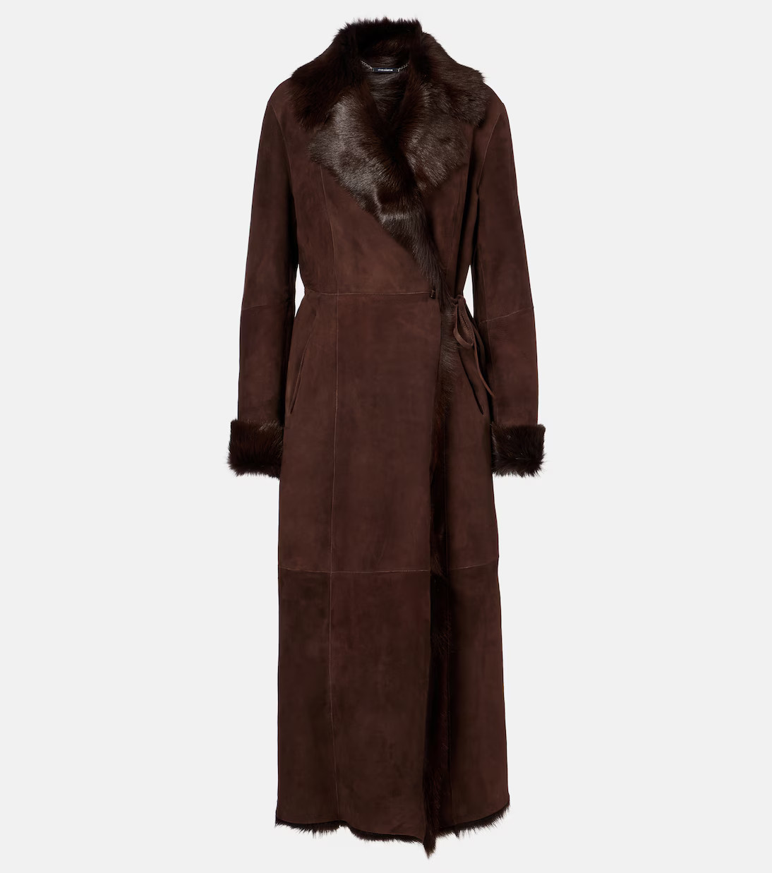 Joni shearling-lined suede wrap coat | Mytheresa (US/CA)