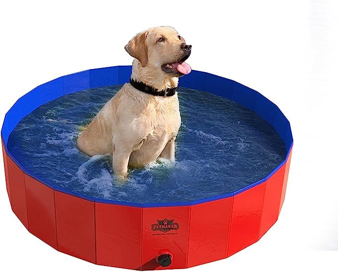 Portable Pool for Dogs – 47-inch Diameter Foldable Pool with Carrying Bag – Large Pet Pool wi... | Amazon (US)