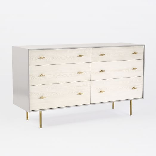 Modernist Wood + Lacquer 6-Drawer Dresser - Winter Wood | West Elm (US)