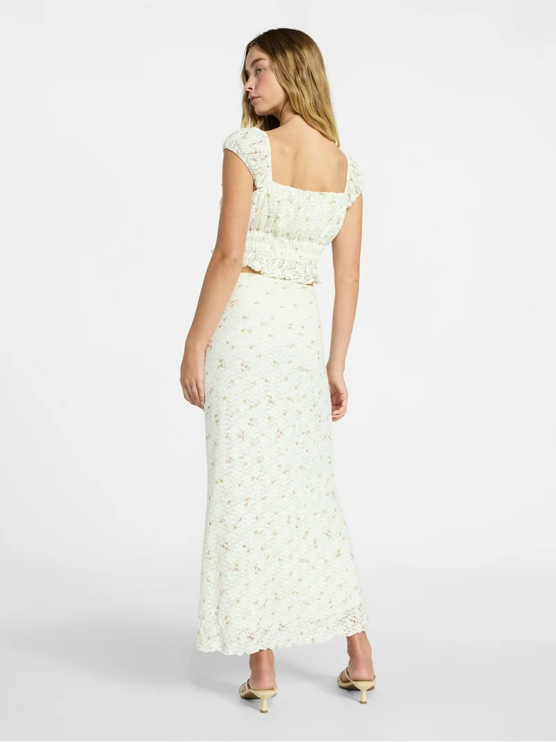 No Boundaries Printed Ruffle Tank and Skirt, 2-Piece Set, Women's | Walmart (US)