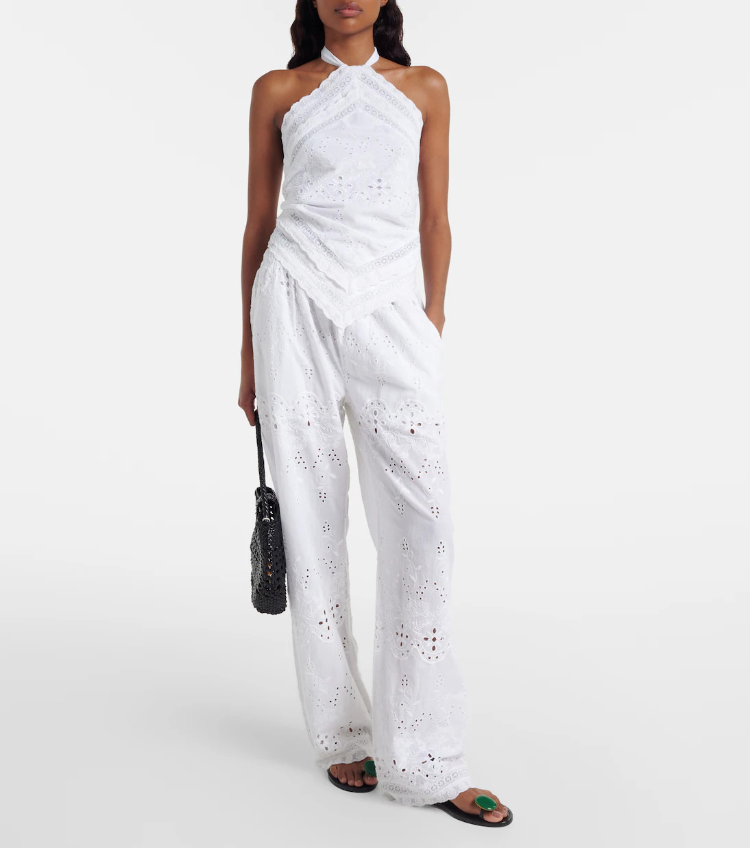 Lula embroidered cotton wide-leg pants | Mytheresa (US/CA)