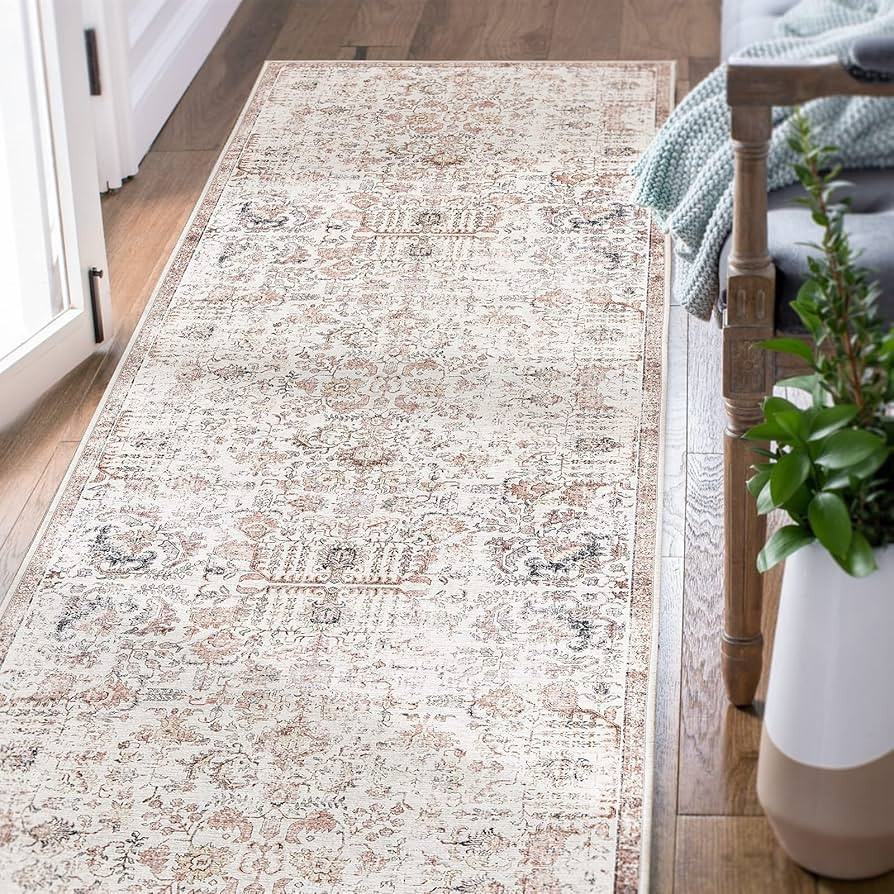 jinchan Runner Rug 2x7 Washable Hallway Rug Vintage Indoor Thin Retro Floor Cover Distressed Flor... | Amazon (US)