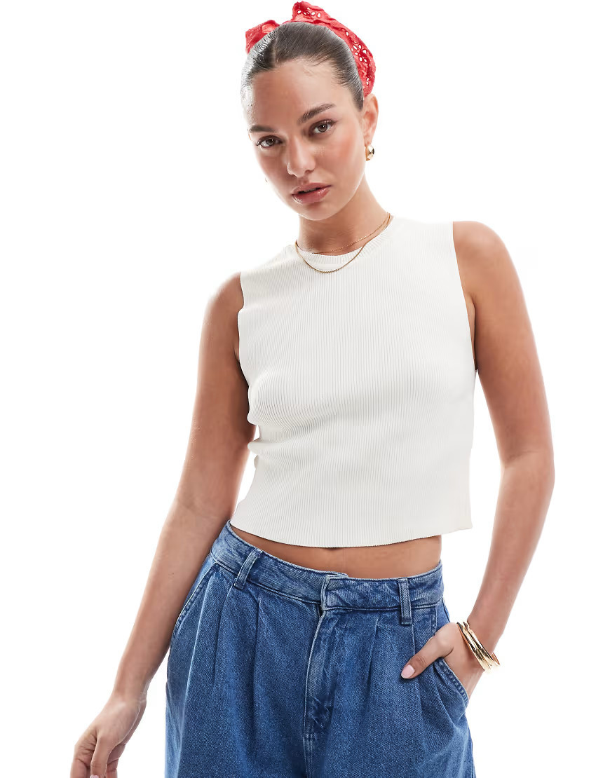 ONLY knitted tank top in white | ASOS (Global)