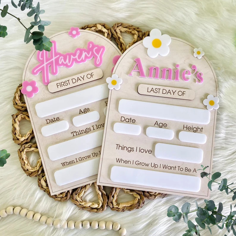 First & Last Day of School Interchangeable Sign, First Day of School Sign, School Photo Props, Ba... | Etsy (US)