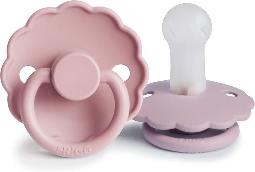 FRIGG Daisy SilkySoft Silicone Baby Pacifier | Made in Denmark | BPA-Free (Baby Pink/Soft Lilac, ... | Amazon (US)