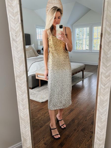 Ombré sequin slip dress (size 2) 30% off with code WARMUP // dress is lined with adjustable straps 

holiday outfit, New Year’s Eve 

#LTKstyletip #LTKwedding #LTKHoliday