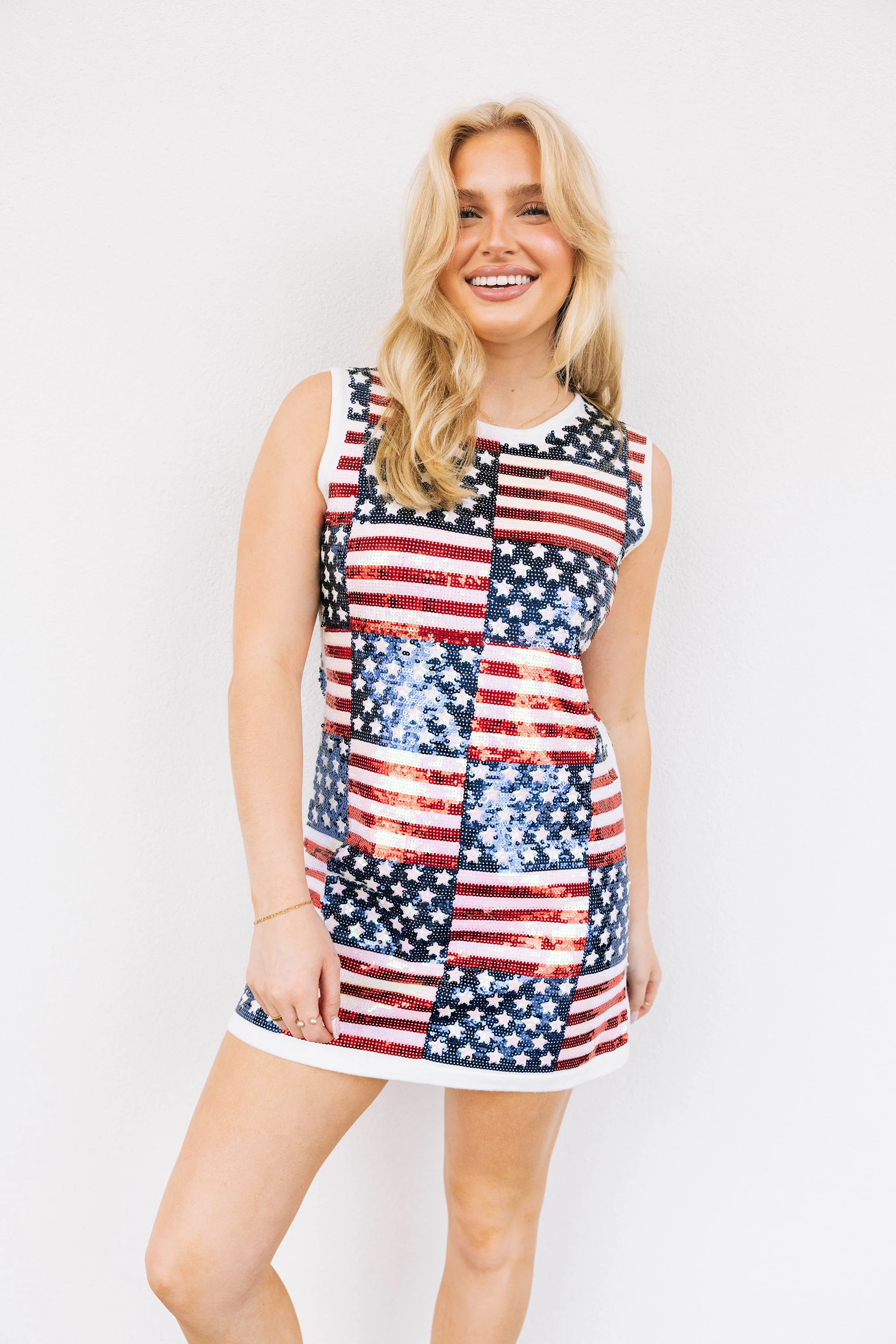 Full Sequin Stars & Stripes Tank Dress | Queen of Sparkles