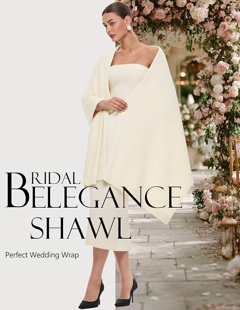 PULI Women's Pashmina Shawl Wraps for Evening Dress Large Scarf Blanket Long Wedding Bridal Winte... | Amazon (US)