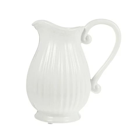 Homemaxs Vase Pitcher Ceramic Flower Jug Farmhouse Decorative Home White Rustic Pottery Arranging... | Walmart (US)