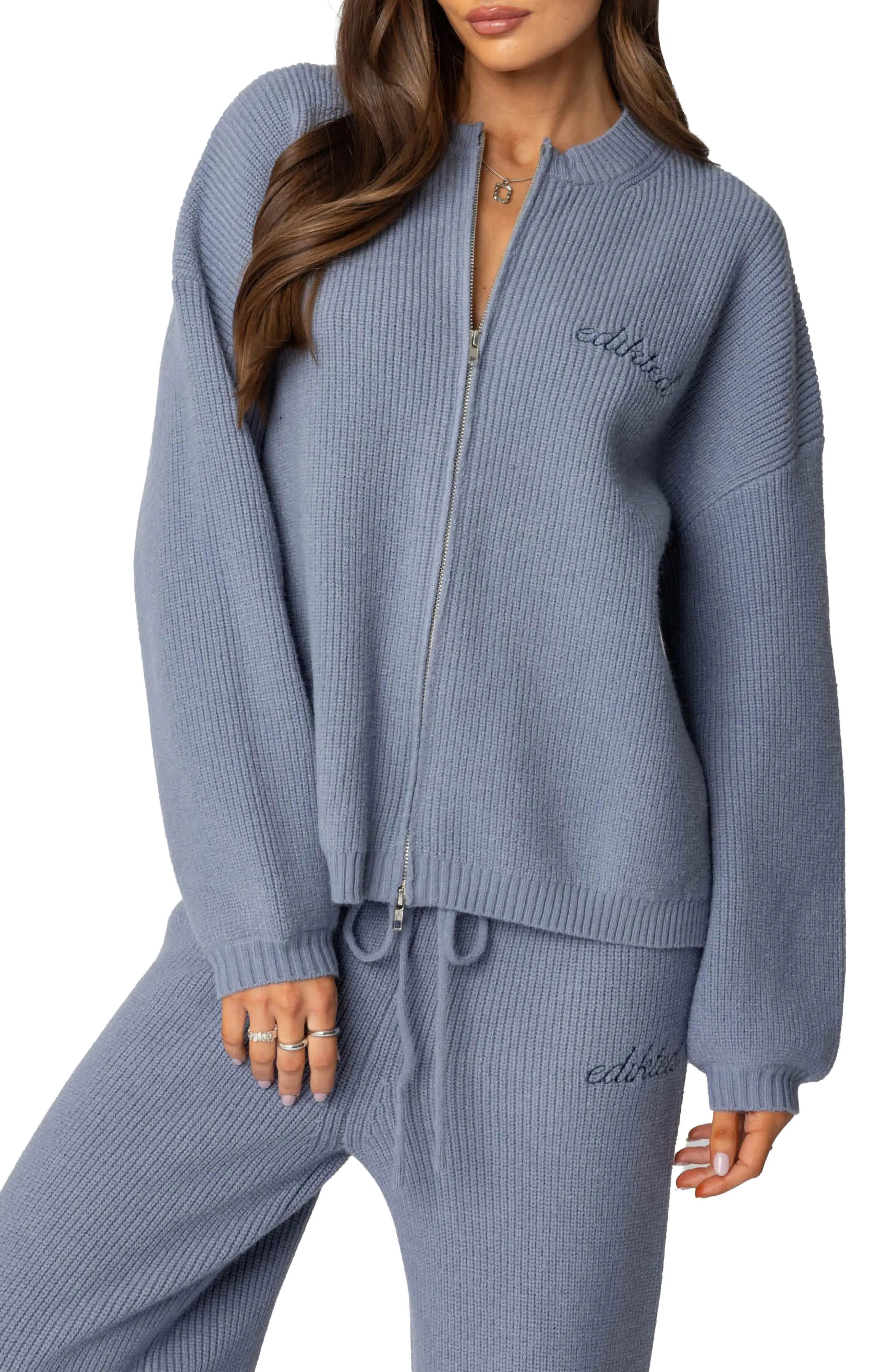 Kris Crewneck Zip Sweater (Women) | Nordstrom | Nordstrom