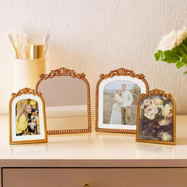 Crystal Art Gallery Metro Beaded Ornate Arched Filigree Tabletop Wall Art – Gold Framed Floral ... | Walmart (US)