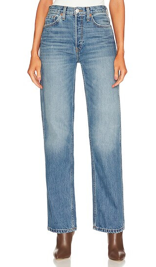 RE/DONE Originals 90's High Rise Loose in Blue. - size 23 (also in 31) | Revolve Clothing (Global)