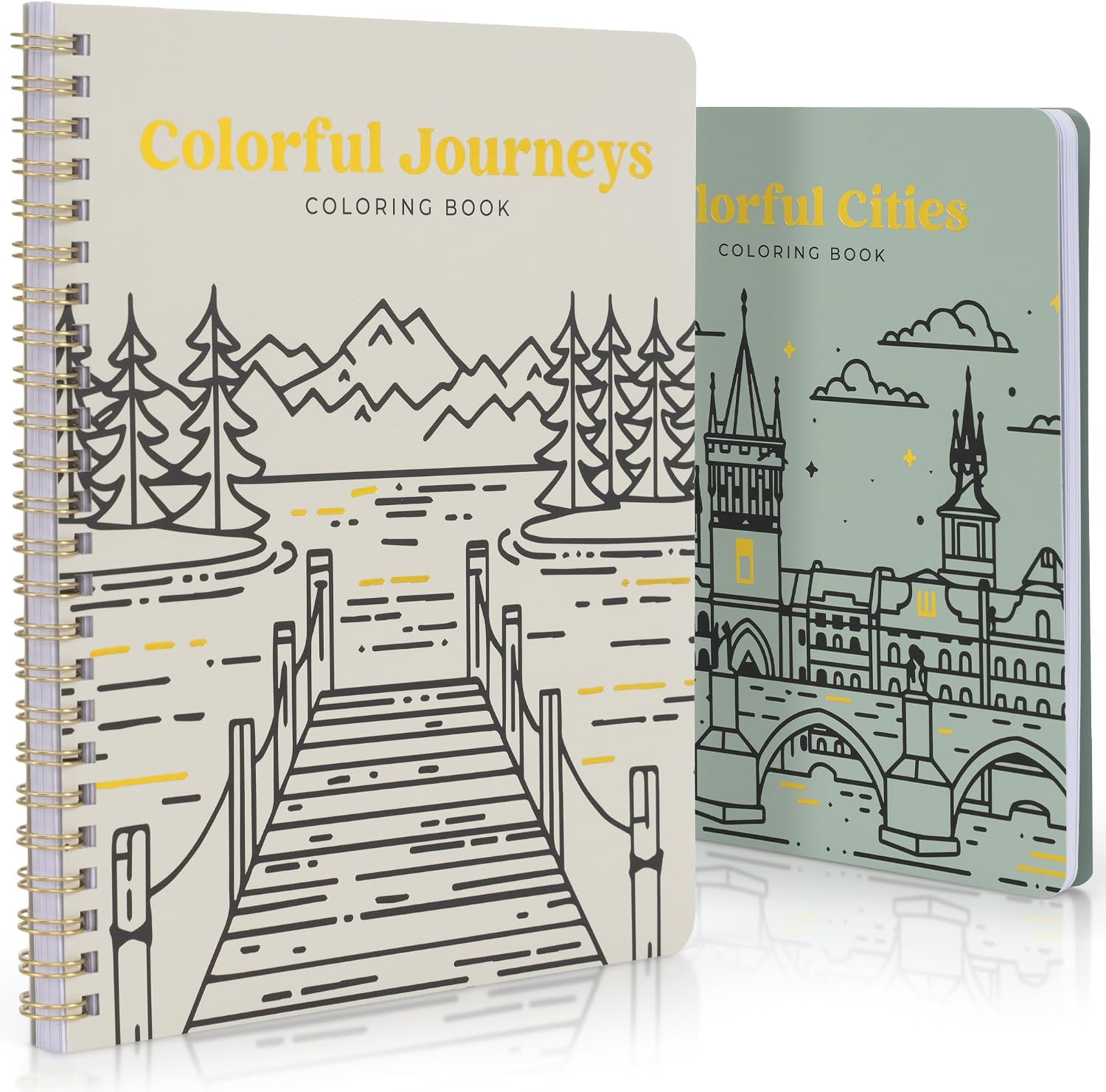 Amazon.com: Beautiful Adult Coloring Book Set of 2 for Relaxation - Inspirational Adventures and ... | Amazon (US)