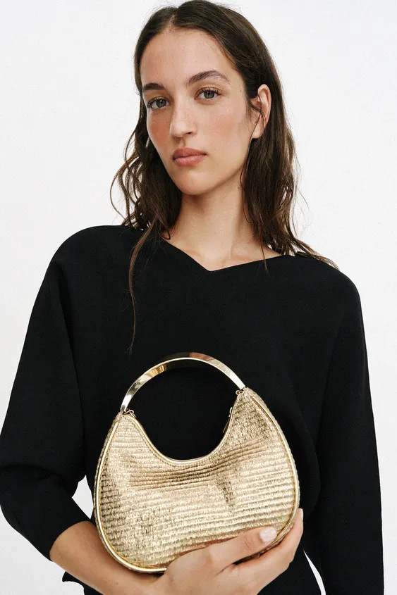 METALLIC HANDLE DETAIL BAG | Zara UK