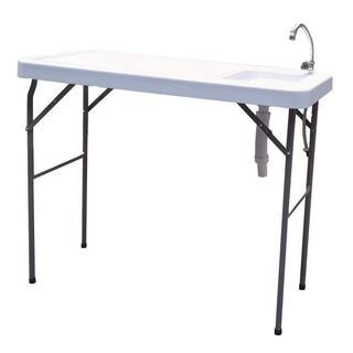 Outdoor Foldable Cleaning Table, Fish Fillet Table for Cleaning/Cutting with Sink Faucet | The Home Depot