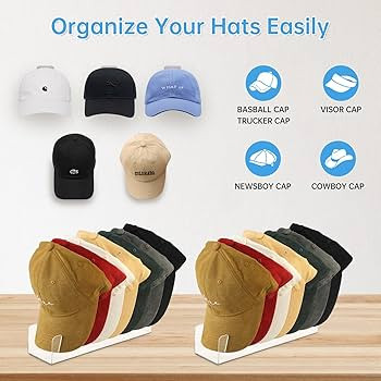 Hat Stand for Baseball Caps Set, Contains 2 Hat Organizer, 5 Hat Rack for Wall, Holds 19 Caps, Ac... | Amazon (US)