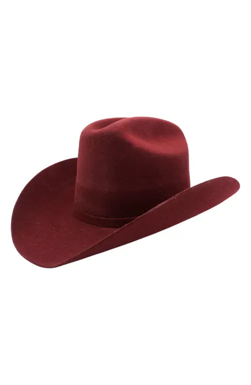 MODERN MONARCHIE Western Wool Felted Cowboy Hat in Burgundy at Nordstrom, Size Medium | Nordstrom