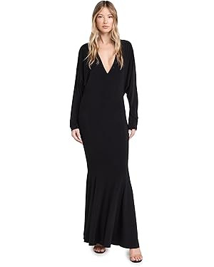 Norma Kamali Women's Dolman V Neck Fishtail Gown | Amazon (US)