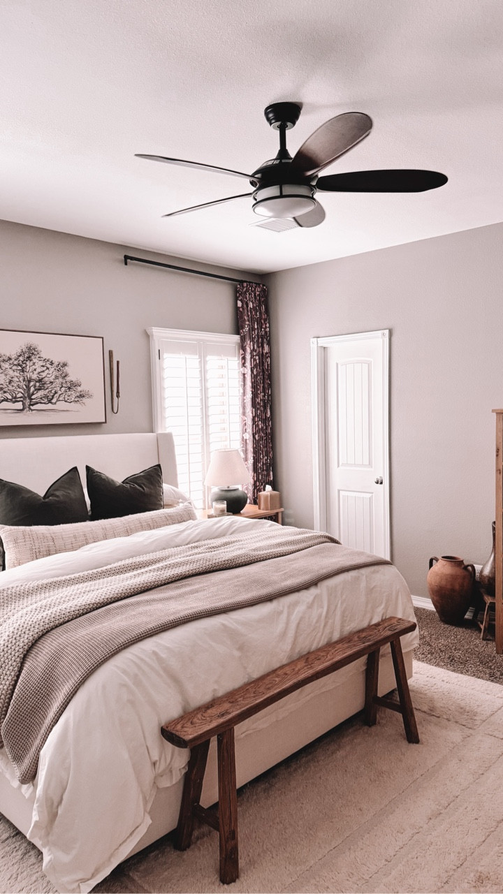 A simple upgrade can make a huge difference like this gorgeous ceiling fan from @hernest_official
This fan has 6 different speeds, 3 light shades and it comes with a remote. It was very easy to install and looks fantastic in our room! 

Crafted for the way you live — Hernest is high-end and stylish furniture on a budget.
Use my code “nordhaus” for 15% off 
Product: Vinter 52” Ceiling Fan (SKU7867)

#hernest #hernestfallreset #myhernesthome
#bedroom #bedroomfan #fan #ceilingfan #homedesign #neutralhome #homeinterior #homeinspo #homedecor #bedroominspo