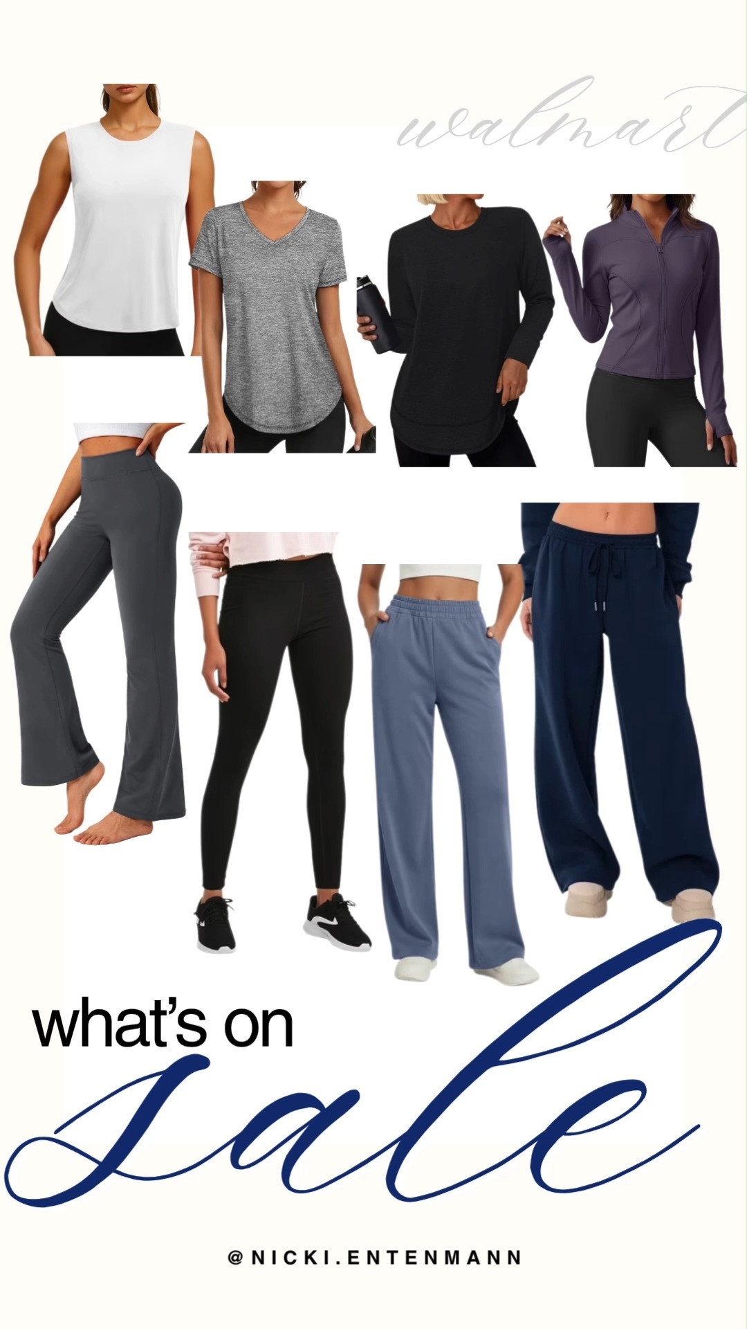 Upgrade your fitness wardrobe with budget-friendly essentials from the Walmart active sale. This collection features ultra-comfortable pieces including classic white tank tops, heather grey t-shirts, sleek zip-up jackets, and versatile flared yoga pants. Stock up on everyday lounge staples like drawstring wide-leg sweatpants and classic black leggings in a versatile color palette of deep plum, navy blue, charcoal, and black.

#walmartfinds #walmartactive #salealert #activewear #athleisure #workoutgear #loungewear #affordablefashion #fitnesslifestyle #shoppinghaul 

 #LTKfitnessgoals #LTKActive #LTKSaleAlert