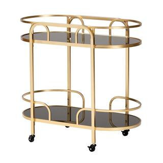 Leighton Gold Wine Cart | The Home Depot