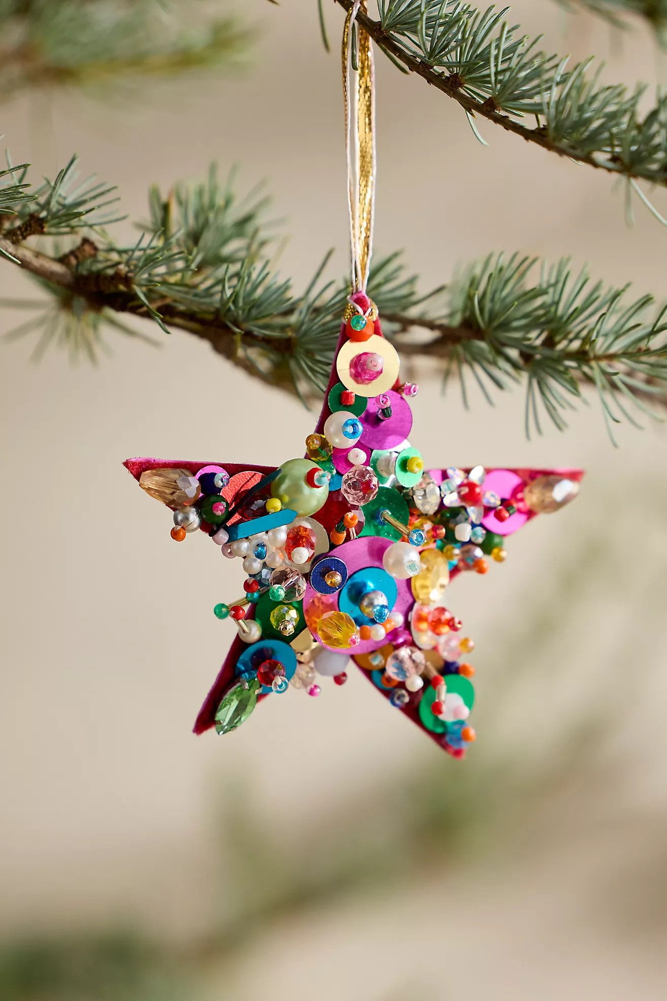 Terrain Colorful Beaded Star Ornament | Anthropologie (US)