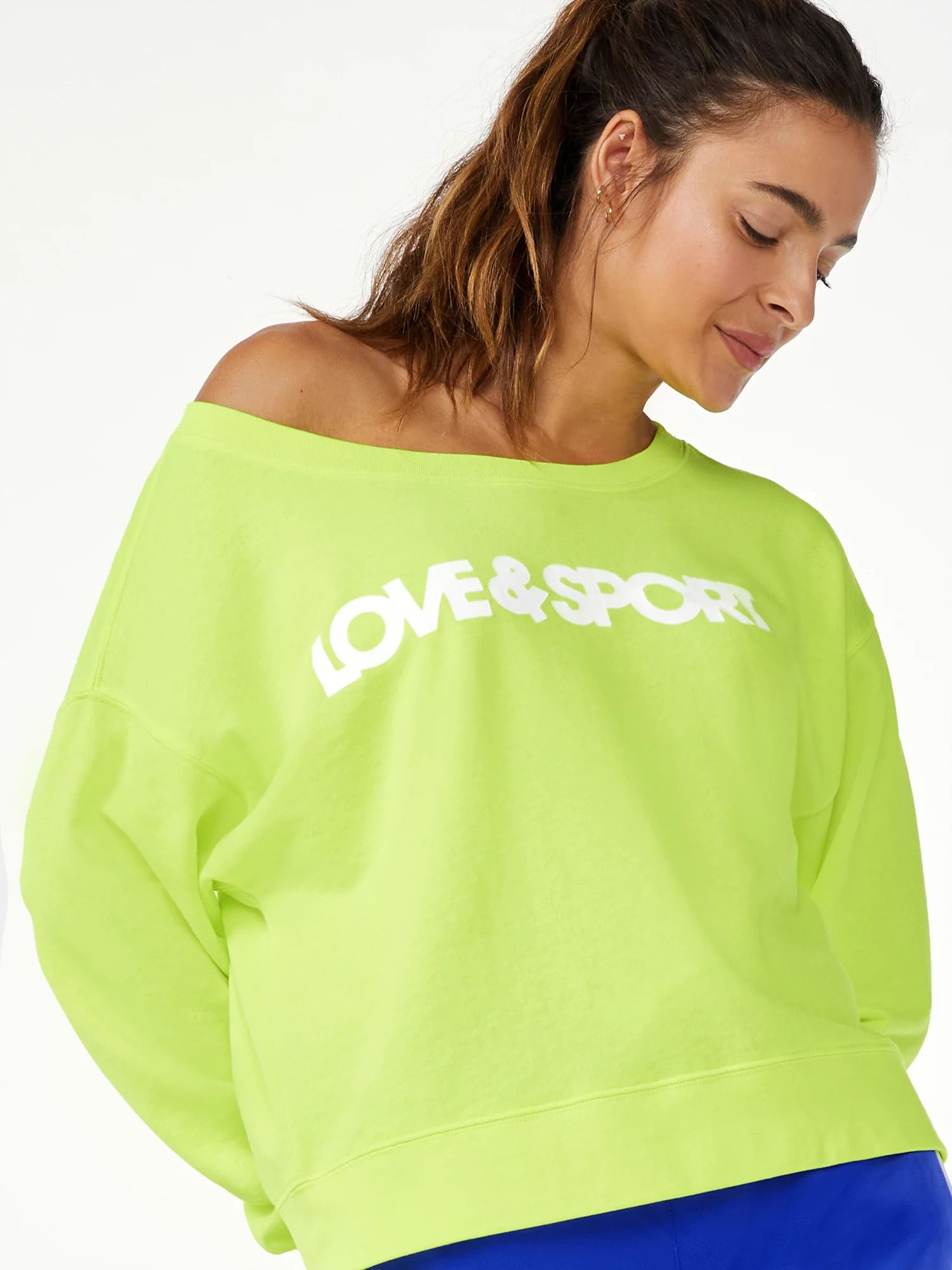 Love & Sports Women's Cropped Logo Sweatshirt | Walmart (US)