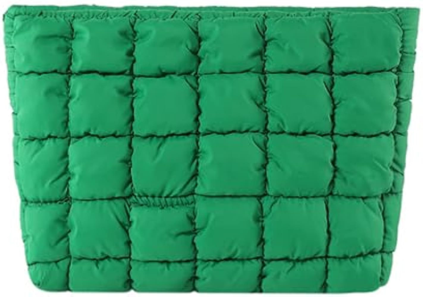Puffy Quilted Makeup Bag for Women, Cosmetic Bag, Travel Toiletry Organizer Pouch Clutch (green) | Amazon (US)