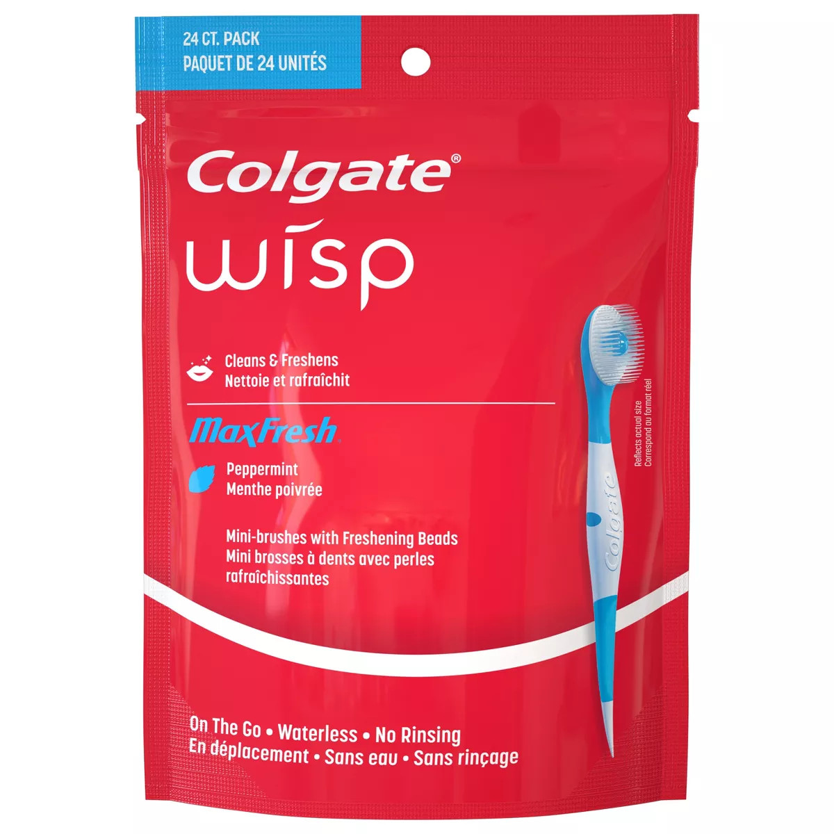 Colgate Max Fresh Wisp Disposable Mini Toothbrush - Peppermint - 24ct | Target