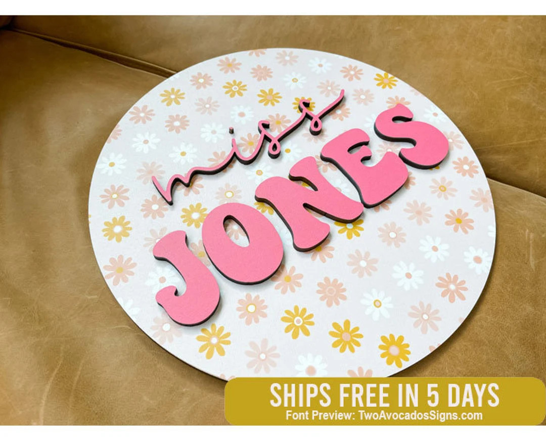 Teacher name sign, teacher appreciation gift, round teacher sign, door hanger, teacher door sign,... | Etsy (US)