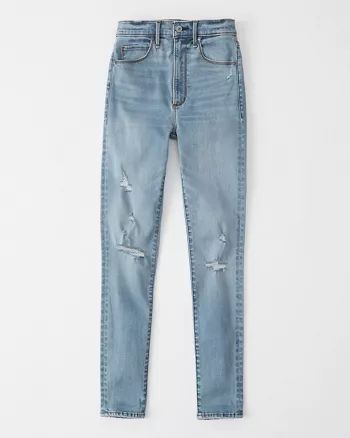 Ripped Ultra High Rise Super Skinny Jeans | Abercrombie & Fitch (US)