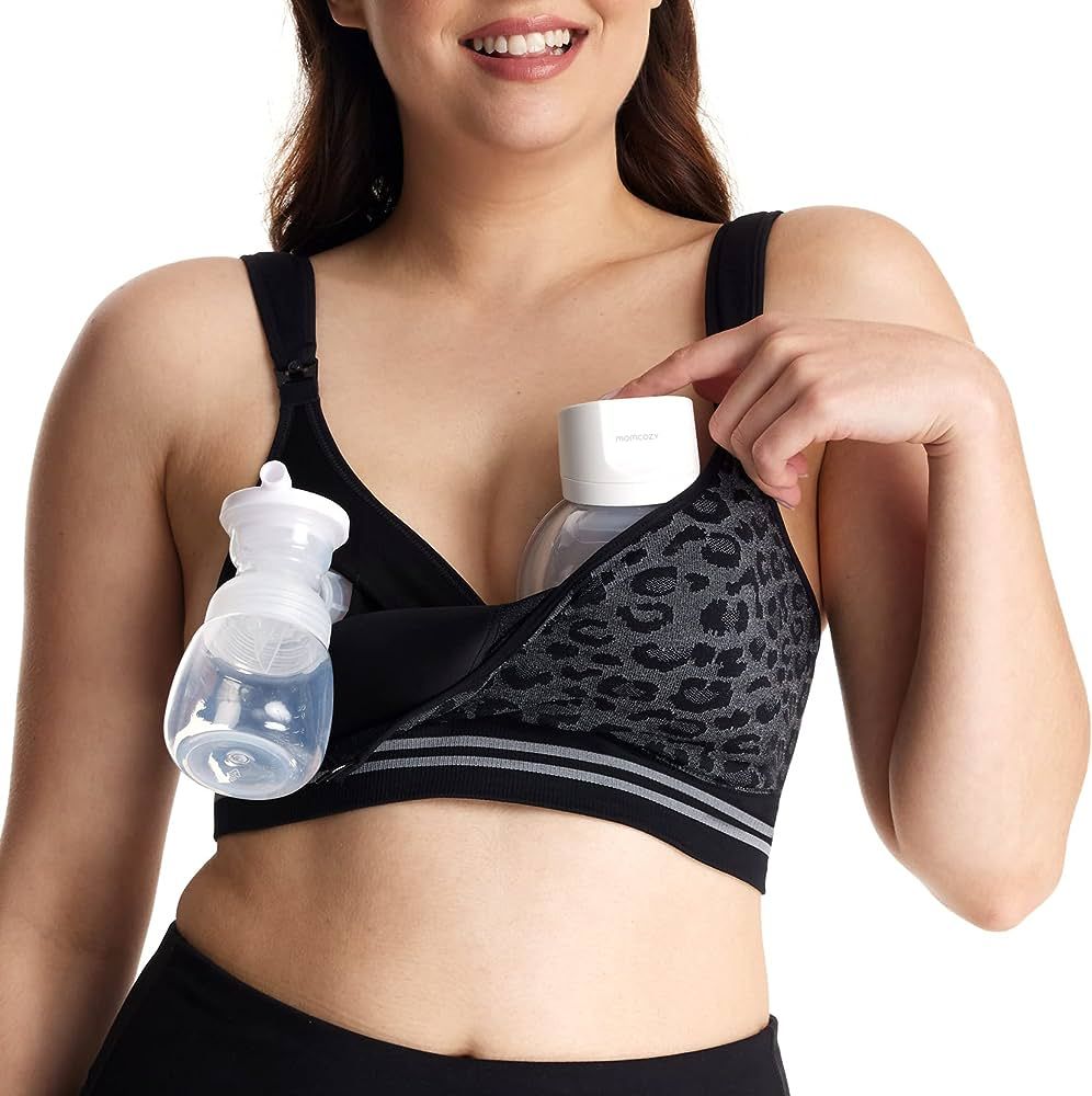 Momcozy Hands Free 4-in-1 Pumping Bra, Maternity Nursing Bras & Everyday Bra,Cotton-Modal Comfort... | Amazon (US)