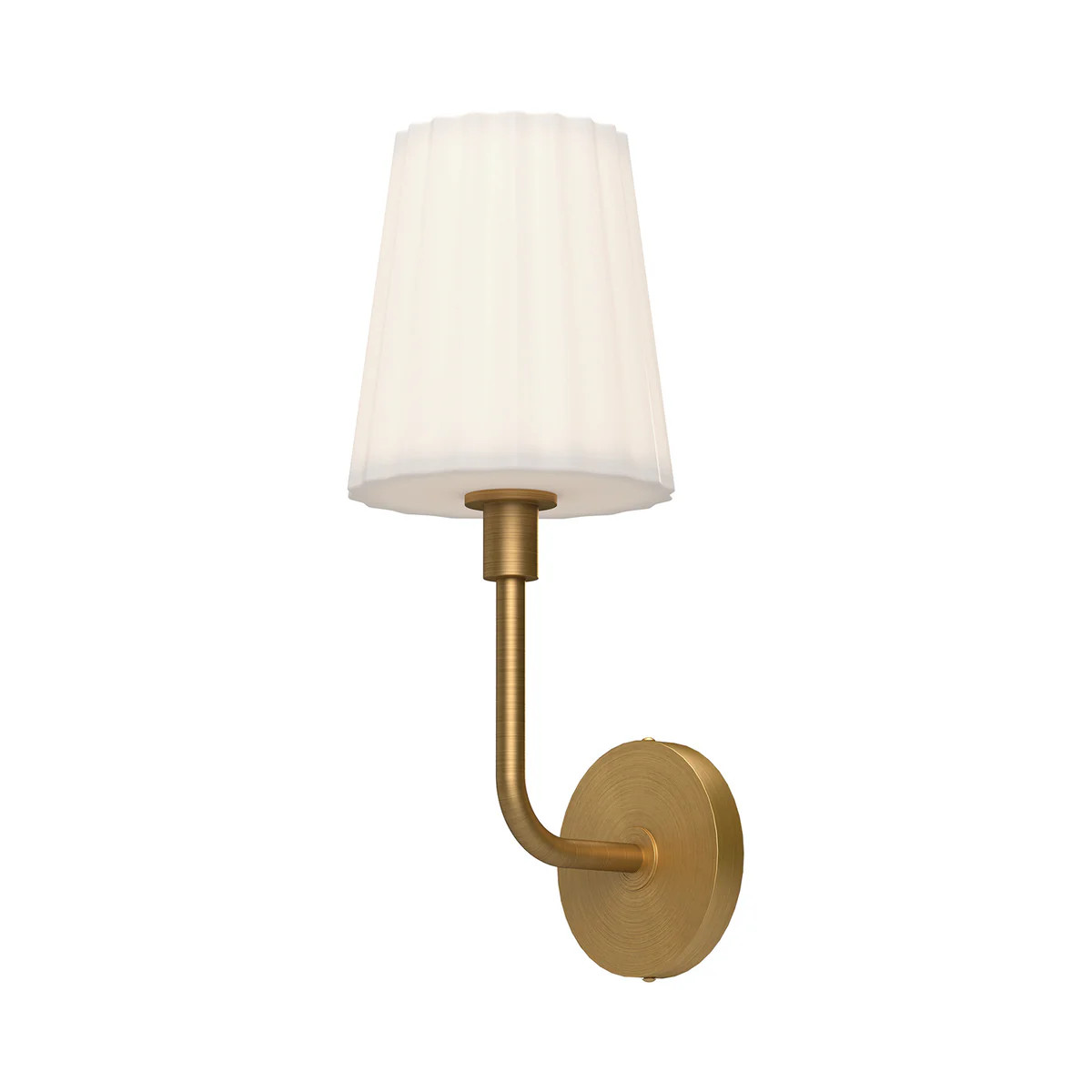 Plisse One Light Vanity Aged Gold/Opal Matte Glass | Lighting Design