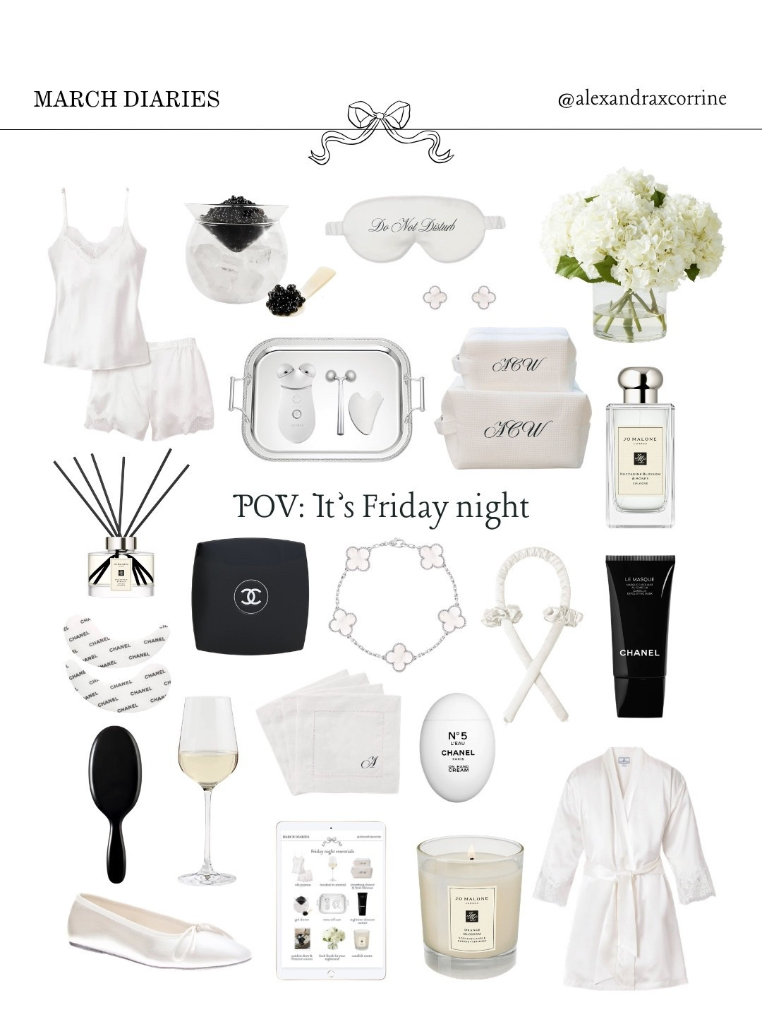 It’s officially Friday 🍸 & here are all of the essentials you need to enjoy the night 🤍

#fridaynightin #weekendplans #homebody #selfcareaesthetic #pinterestinspo 

[ Friday night plans, weekend essentials, self care aesthetic, cozy homebody weekend aesthetic, chic girl luxury aesthetic, clean girl lifestyle, Pinterest mood board aesthetic ] 

#LTKselfcare #LTKdayinmylife